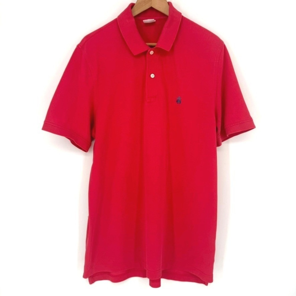 Brooks Brothers Mens L Red Supima Cotton Original Fit Performance Pique Polo‎